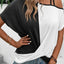 Black Asymmetric Colorblock Strappy Cold Shoulder Twist Hem Top