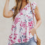 Spotted Print Ruffled V Neck Tank Top