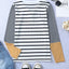 Long Sleeve Stripe Button Henley Top