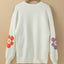 White Flower Jacquared Bubble Sleeve Open Cardigan