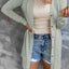 Solid Color Open-Front Buttons Cardigan