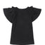 Black Plain Tiered Ruffled Short Sleeve T Shirt