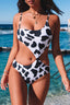 Cow Animal Print One Piece Swimsuit