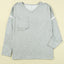 Gray Pocketed Oversized Drop Sleeve Top