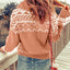 Pink Geometry Knit Quarter Zip Sweater