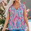 Boho Pattern Print Flounce V Neck Tank Top