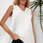 Rose Frilled Trim V Neck Tank Top