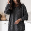 Black Glittering Long Sleeve Tunic Sweater