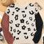 Coffee Leopard Print Colorblock Pullover Sweater