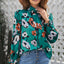 Floral Print Smocked Mock Neck Blouse