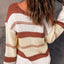 V-neck Knitted Lantern Sleeve Pullover Sweater