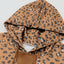 Leopard Long Sleeve Drawstring Cropped Hoodie