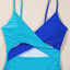 Light Blue Crossover Colorblock Cutout One Piece Swimsuit