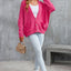 Rose Buttons Front Pocketed Sweater Cardigan