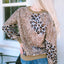 Leopard Print Bleached Long Sleeve Top