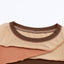 Brown Expose Seam Color Block Ribbed Knit Top