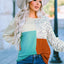 Leopard Patchwork Color Block Ribbed Long Sleeve Top