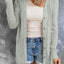 Solid Color Open-Front Buttons Cardigan