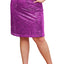 Violet Sequined High Waist Plus Size Midi Skirt