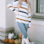 Striped Popcorn Knit Sweater