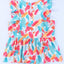 Sky Blue Brush Print Ruffle Trim Peplum Tank Top