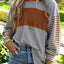 Peach Blossom Colorblock Striped Bishop Sleeve Top