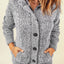 Dark Gray Long Sleeve Button-up Hooded Cardigans