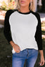 Fiery Red Color Block Raglan Sleeve Pullover Top