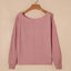 Dusty Pink Textured Knit Long Sleeve Top