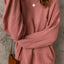 Solid Color Puffy Sleeve Pocketed Sweater