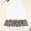 White Leopard Peplum Hemline Flowy Tank Top