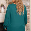 Green Pleated Bubble Sleeve Plus Size Blouse