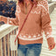 Pink Geometry Knit Quarter Zip Sweater