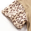 Khaki Leopard Patchwork Drawstring Hooded T Shirt