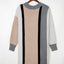 Apricot Mixed Boucl Color Block Plus Size Sweater Dress