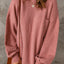 Solid Color Puffy Sleeve Pocketed Sweater