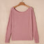 Dusty Pink Textured Knit Long Sleeve Top