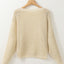 Apricot Open Knit Bracelet Sleeve Sweater