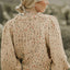 Beige Colorful Dots Cable Knit Crew Neck Sweater