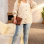 Gray Plus Size Knitted Hollow out Button up Cardigan