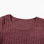 Mineral Red Ribbed Bishop Sleeve Round Neck Top