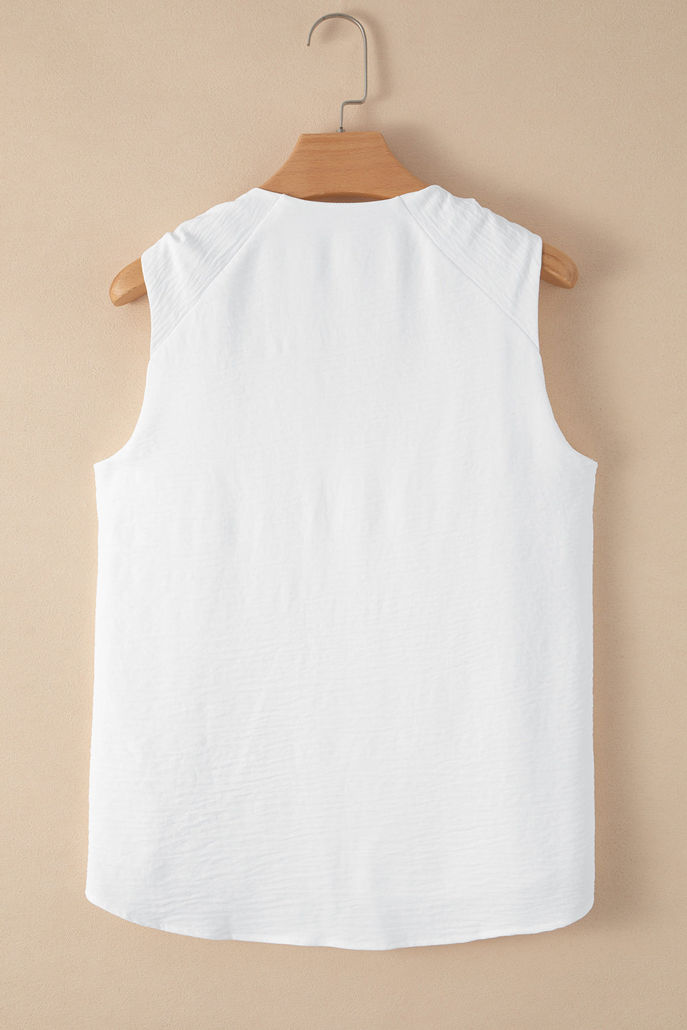 Rose White V Neck Knotted Shoulder Vest