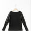 Black Buttoned Cuffs Shiny Puff Sleeves Top