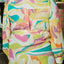 Yellow Plus Size Abstract Print Loose Tunic Shirt