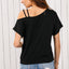 Black Asymmetric Colorblock Strappy Cold Shoulder Twist Hem Top