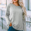 Gray Pocketed Oversized Drop Sleeve Top