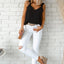 Rose White V Neck Knotted Shoulder Vest