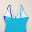 Light Blue Crossover Colorblock Cutout One Piece Swimsuit