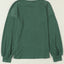 Green Lace Long Sleeve Textured Pullover