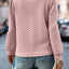 Black Cable Textured Puff Sleeve Sweatshirt